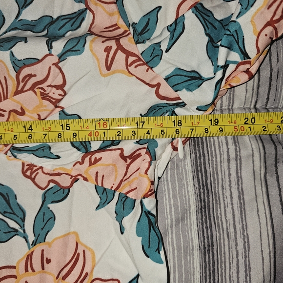 SunnySpirit Floral Boho Maxi Dress V-Neck Balloon Sleeve Tassel Size L - Picture 14 of 14